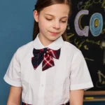 British Academy Girls’ Lace-Trimmed Short-Sleeved Shirt