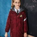 British Academy Detachable Jacket-Wine Red/Grey