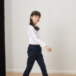 British Academy Girls’ Polar White Wrinkle-Resistant Long-Sleeved Shirt