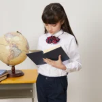 British Academy Girls’ Polar White Wrinkle-Resistant Long-Sleeved Shirt