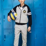 British Collegiate Sportswear-Light Gray & Navy