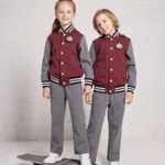 British Preppy Sports Set-Maroon & Dark Gray