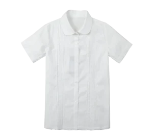 British Academy Girls’ Lace-Trimmed Short-Sleeved Shirt