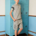 Preppy British Knit Athletic Set-Light Gray