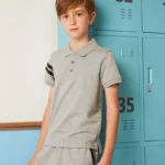 Preppy British Knit Athletic Set-Light Gray